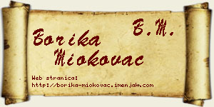 Borika Miokovac vizit kartica